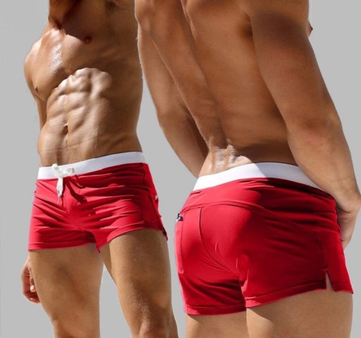 Calções de banho masculinos com bolso F913