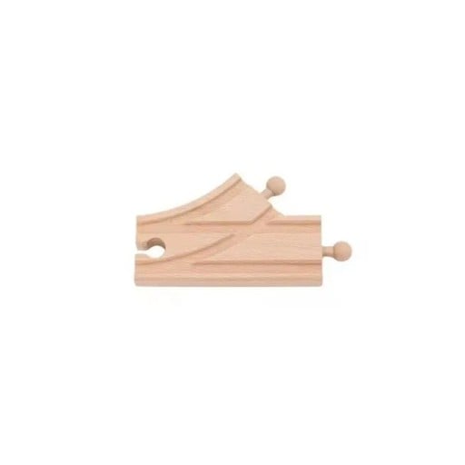 Cale de lem mică cu bifurcație 10,2 x 6,8 x 1,2 cm Împărțirea traseului în două direcții Element practic pentru crearea ramificațiilor și extinderea căii ferate din lemn