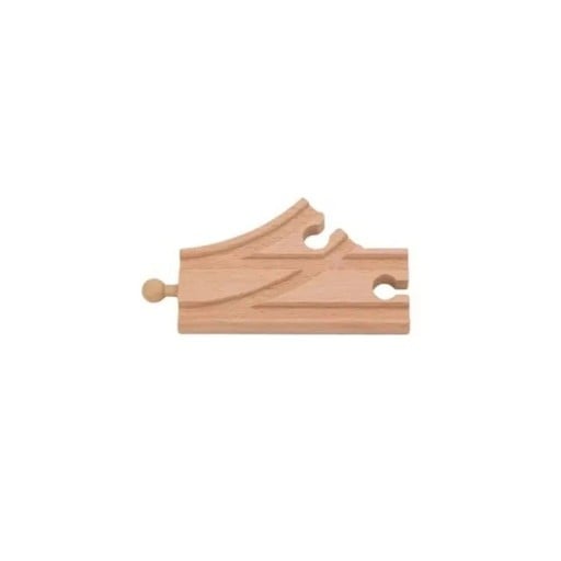 Cale ferată mică din lemn cu ramificație 10,8 x 6,7 x 1,2 cm Împărțirea traseului în două direcții Element de conectare practic pentru crearea ramificațiilor căii ferate din lemn