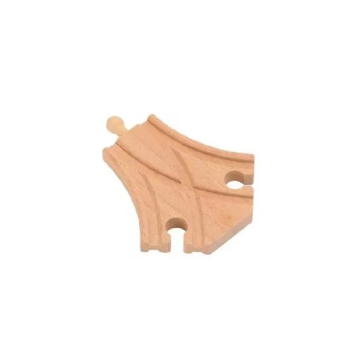 Cale ferată mică din lemn cu ramificație 9,1 x 9 x 1,2 cm Împărțirea traseului în două direcții Element de conectare universal pentru crearea ramificațiilor căii ferate din lemn