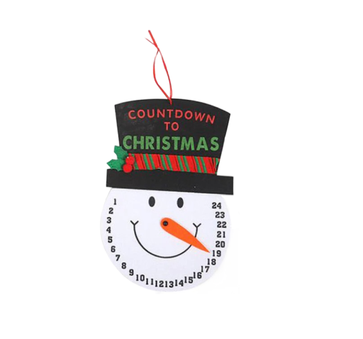 Calendario de adviento muñeco de nieve 30 x 20 cm