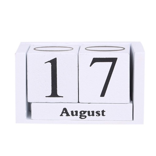 Calendário de madeira em blocos