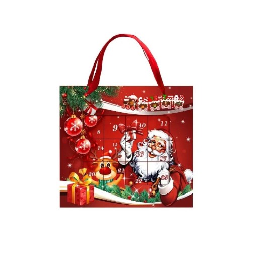Calendário do advento de Natal com joias douradas Corrente básica 16/17/18/19/20 cm Liga Calendário do advento com pendentes Motivo natalício Pai