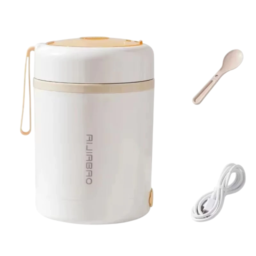 Calentador de alimentos portátil eléctrico de acero inoxidable de 600 ml, 5 V/12 V/24 V, USB, para pícnic, contenedor compacto de 10 W