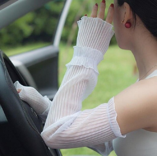 Calentadores de brazos para mujer con volante