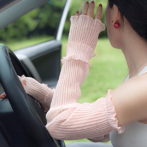 Calentadores de brazos para mujer con volante