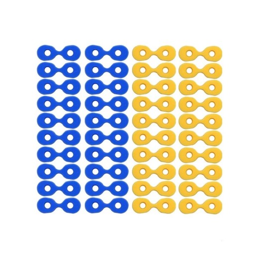 Cales élastiques dentaires de fixation 40 pcs 2 mm et 2,5 mm en caoutchouc bleu jaune pour séparer les dents et travailler avec des matrices en dentisterie