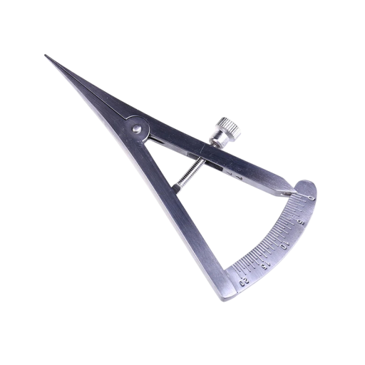 Calibre dentaire chirurgical 8,5 cm Droit 0–20 degrés Acier inoxydable Échelle double face Support corona endodontique