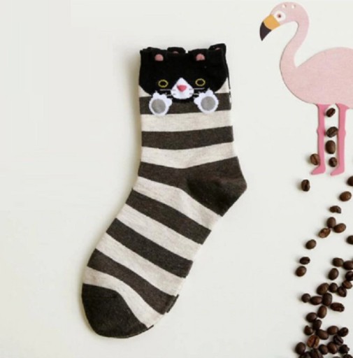 Calze da donna a righe con animali