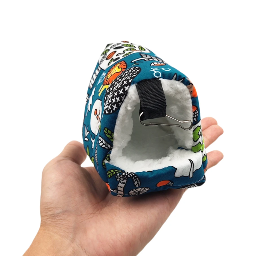 Cama de algodão para pequenos animais 11 x 9 x 15 cm Casa macia para hamsters, porquinhos-da-índia ou ouriços Adequada para a gaiola Conforto para o sono dos animais de estimação