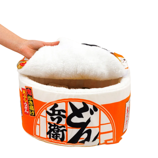 Cama de flanela para gatos 40 x 20 cm Cama original em forma de copo de noodles instantâneos com tampa Cama macia para gatos