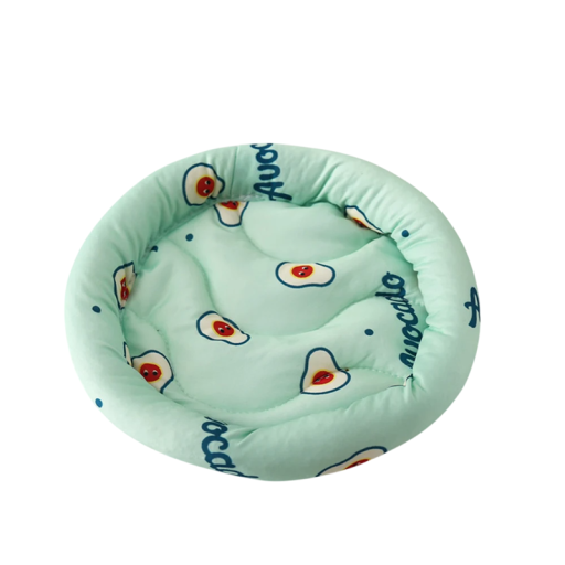 Cama refrescante de verão para hamsters 21 cm Cama redonda verde com padrão de abacate Diâmetro interno 14 cm Refresco para pequenos roedores