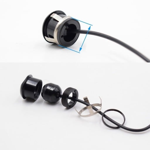 Cámara para coche con objetivo ojo de pez Ángulo de visión 175° Montaje en la parte delantera, trasera o lateral del vehículo Sensor CCD 520 TVL