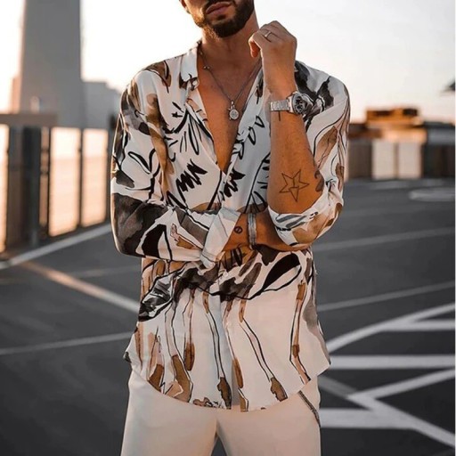 Cămașă bărbătească cu model F724