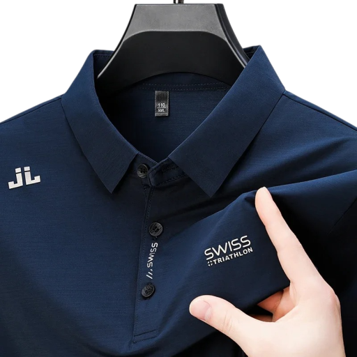 Cămașă polo pentru bărbați cu mânecă scurtă, cu guler și nasturi, tricou elegant din poliester pentru purtare zilnică