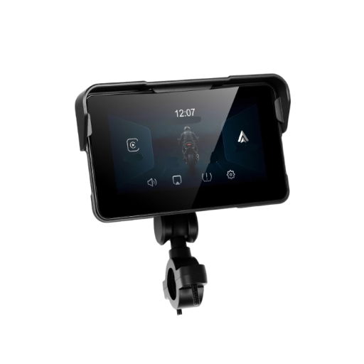 Camecho 5 hüvelykes motorkerékpár navigáció 8,6 x 15 cm Vezeték nélküli CarPlay és Android Auto Vízálló IP68 kijelző 854 x 480 Fekete Motorkerékpárhoz