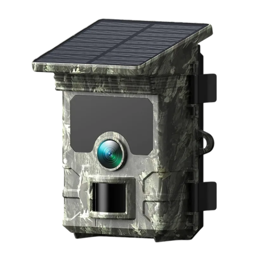 Caméra de chasse avec vision nocturne infrarouge et panneau solaire Caméra IP66 vidéo 1080p photo 20MPx Enregistrement en boucle