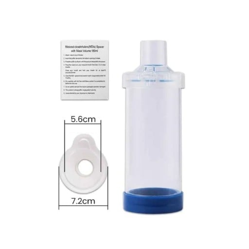Cameră de inhalare pentru nebulizator cu mască mărimea M 5,6 x 7,2 cm aerocomora rezervor pulverizator pentru copii 2–15 ani