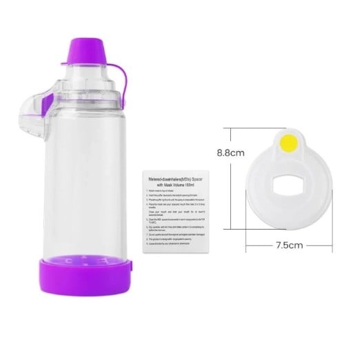 Cameră de inhalare pentru nebulizator cu mască mărimea M 8,8 x 7,5 cm rezervor din plastic nebulizator pentru copii inhalare căi respiratorii