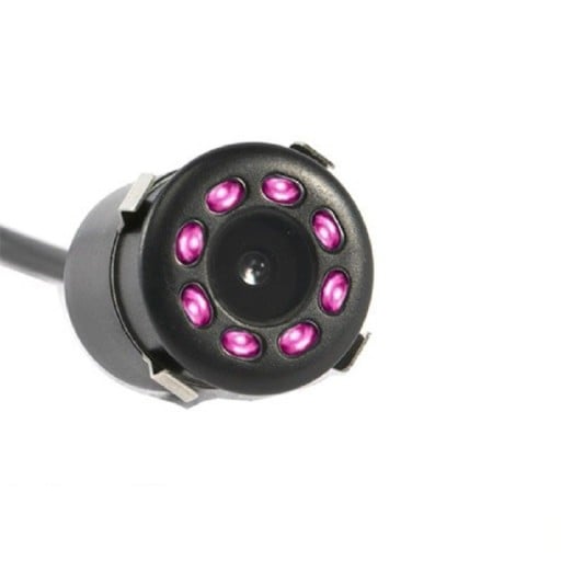 Cameră de marșarier pentru mașină cu vedere nocturnă și opt LED-uri Unghi larg de vizualizare de 170° Rezoluție 648 x 480 px Alimentare 12 V Format