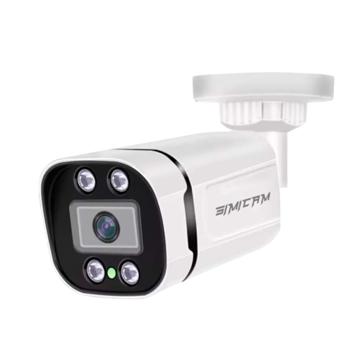 Cameră de securitate exterioară PoE cu vedere nocturnă 5MP 3840p HD obiectiv 8 mm PoE 48V cameră albă rezistentă la apă pentru supravegherea casei și a terenului