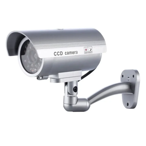 Cameră de securitate falsă solară cu LED roșu, simulare CCTV impermeabilă, utilizare în exterior, suport reglabil la 360°, montare pe perete