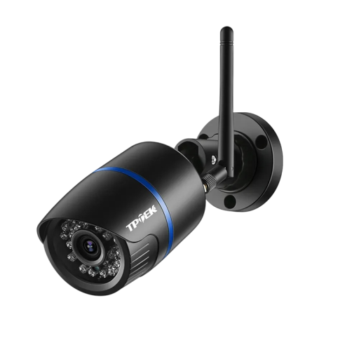 Caméra de sécurité WiFi 4 MP avec détection de mouvement objectif ABS 3,6–6 mm noire extérieure surveillance IR 15–20 m carte TF NVR