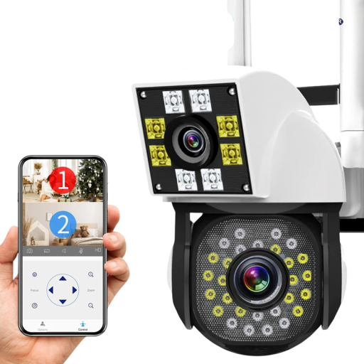 Caméra de sécurité WiFi sans fil 1080P objectif 2 MP 3,6 mm caméra extérieure étanche noir et blanc pour la surveillance de la maison et du terrain