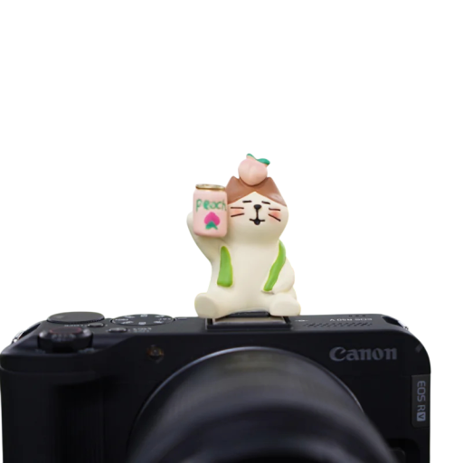 Camera Flash Cover Universal Hot Shoe Decorative Protection Cat with Peach Design for Sony Nikon Canon Fuji Pentax Leica Olympus