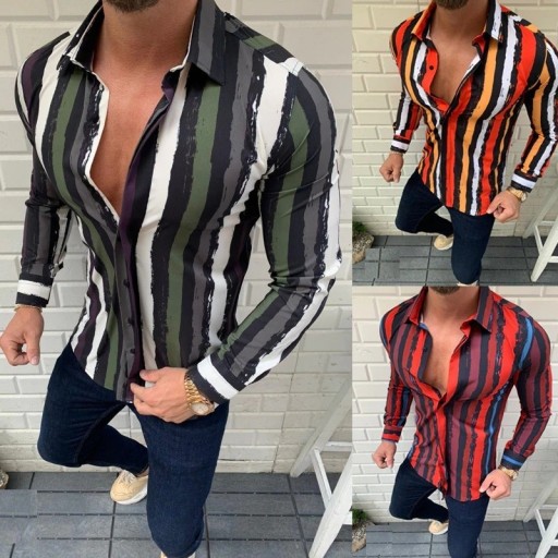 Camicia a righe da uomo F771