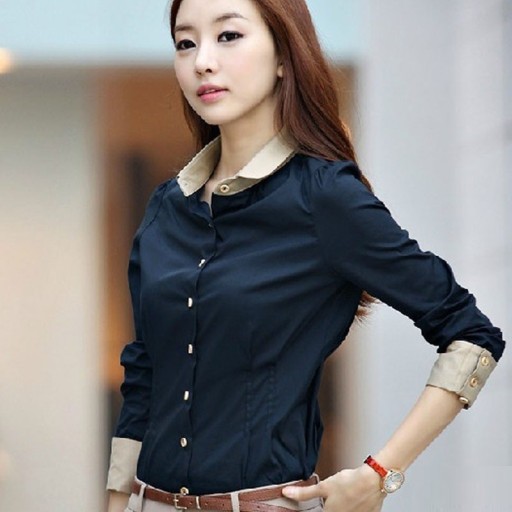 Camicia da donna blu scuro