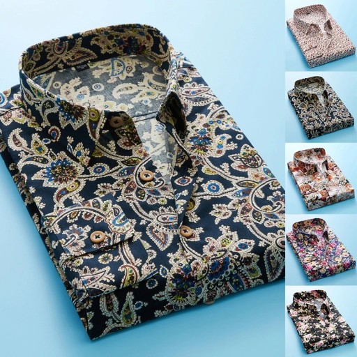 Camicia da uomo con fiori F624