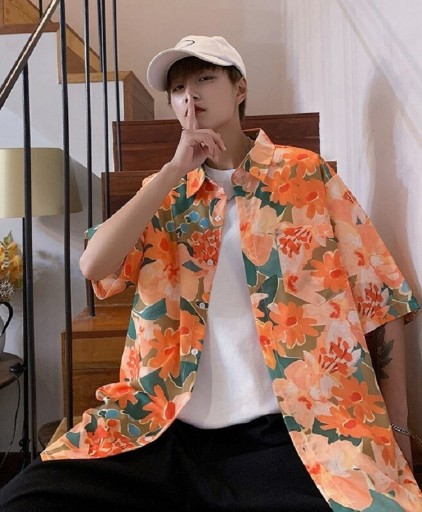 Camicia da uomo con fiori F650