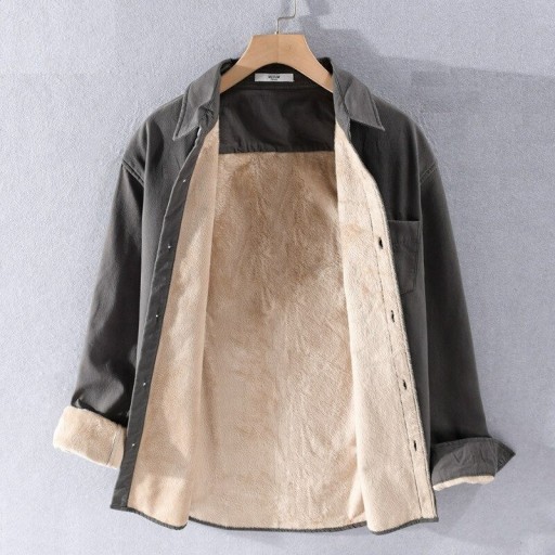 Camicia da uomo con pelliccia