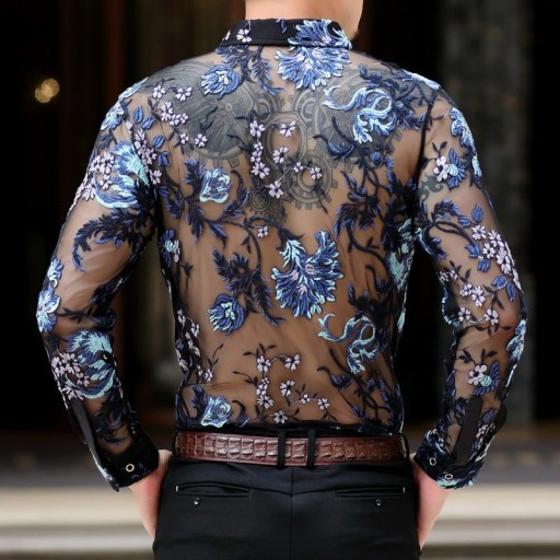 Camicia da uomo trasparente F666