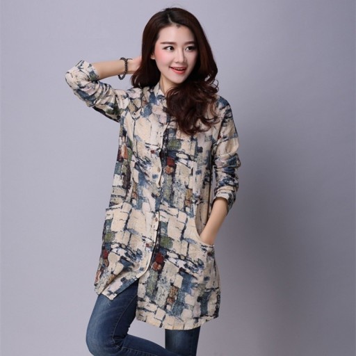 Camicia stilosa da donna con stampa