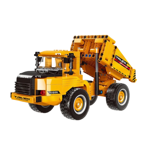 Camion jaune à benne basculante 545 pièces Modèle réaliste de benne Jouet pour enfants 9,3 x 24 x 11 cm Véhicule de construction Âge 8+