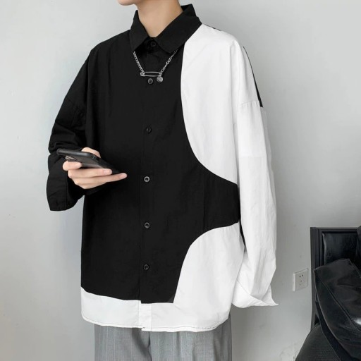 Camisa bicolor de hombre F838