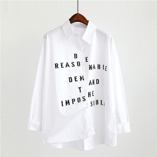 Camisa blanca de mujer con estampado Daira