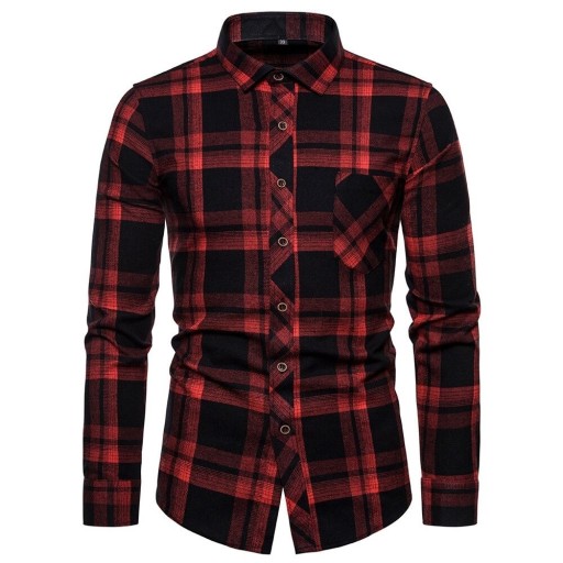 Camisa de cuadros para hombre F642