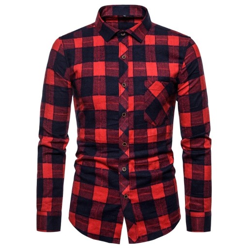 Camisa de cuadros para hombre F642