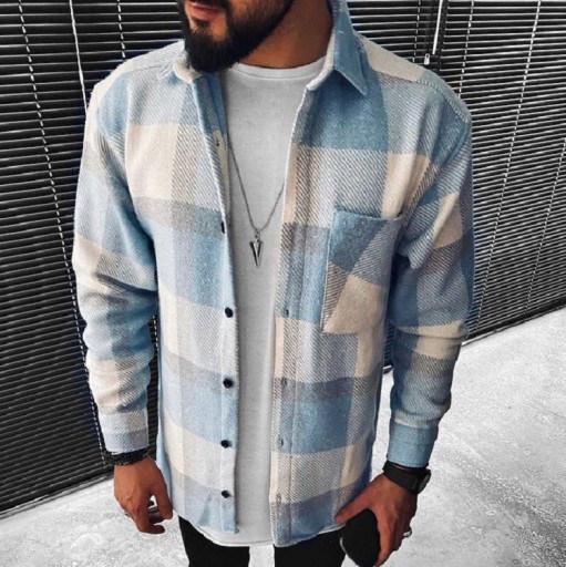 Camisa de cuadros para hombre F858
