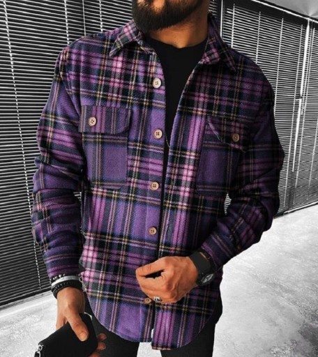 Camisa de cuadros para hombre F858
