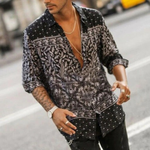 Camisa de hombre con estampado F724