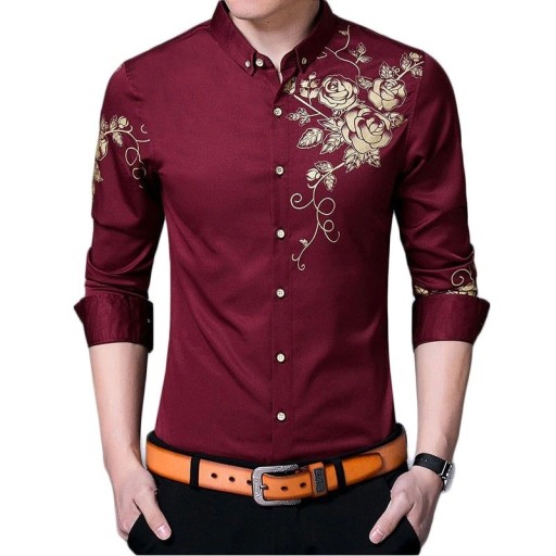 Camisa de hombre con rosas A3086