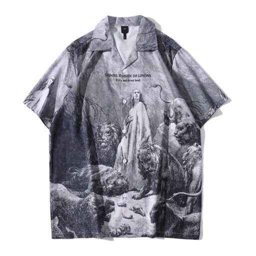 Camisa de hombre de manga corta F5481