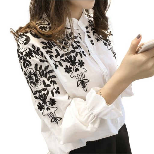 Camisa estampada bicolor para mujer