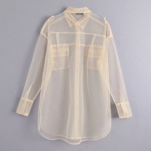 Camisa feminina transparente Faina
