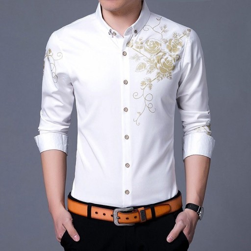 Camisa masculina com rosas A3086