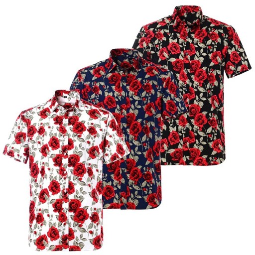Camisa masculina com rosas F633
